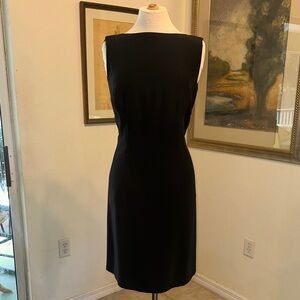 DAVID WARREN PETITES Elegant Black Sleeveless Dress w/ Scoop Back Size 12P